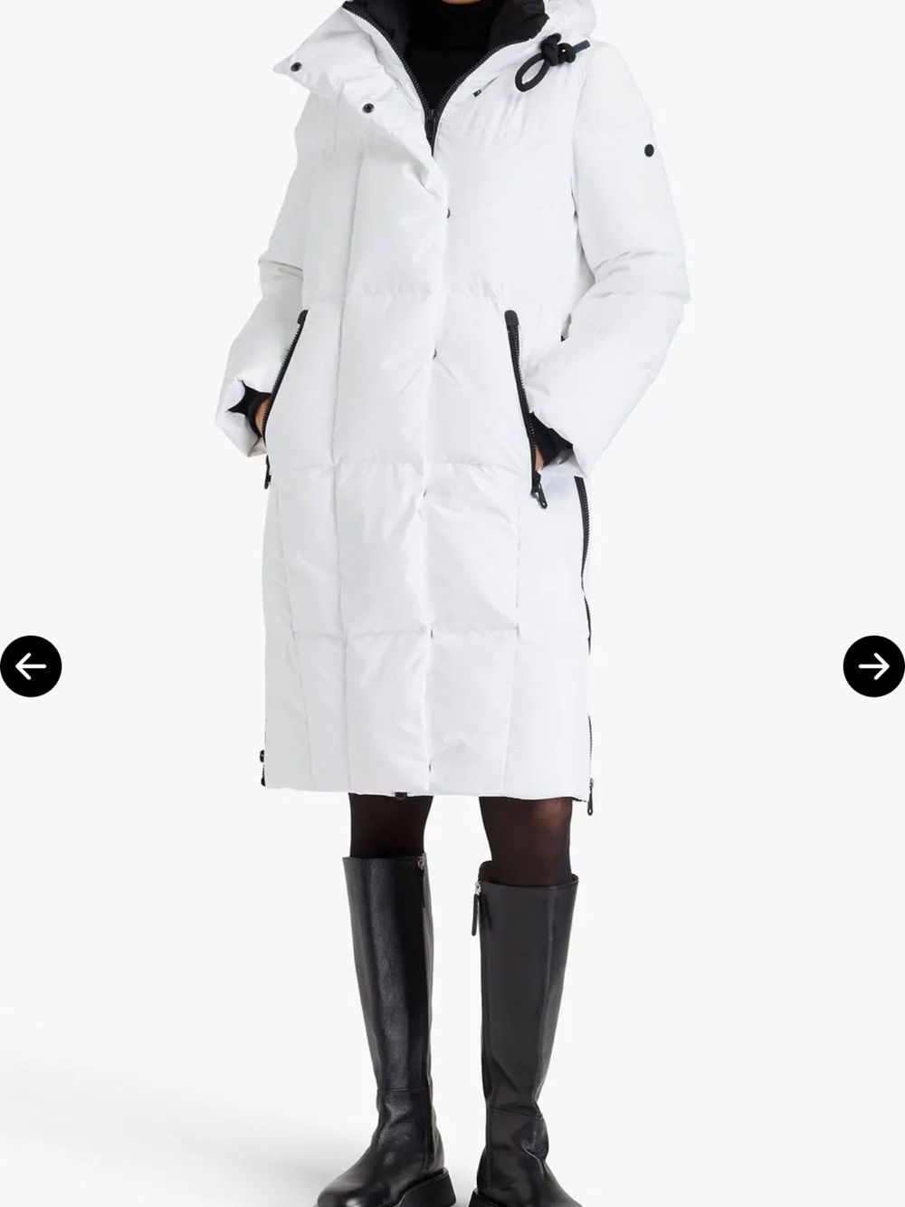 NWT GOLDBERGH Quilted shell hooded coat white 40